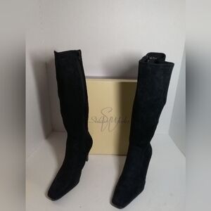 Studio Works Audrey II Black Suede Boots High Heels